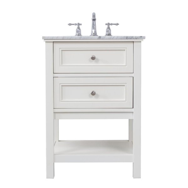 Convenience Concepts 24 in. Metropolis Single Bathroom Vanity Set - White HI2222050